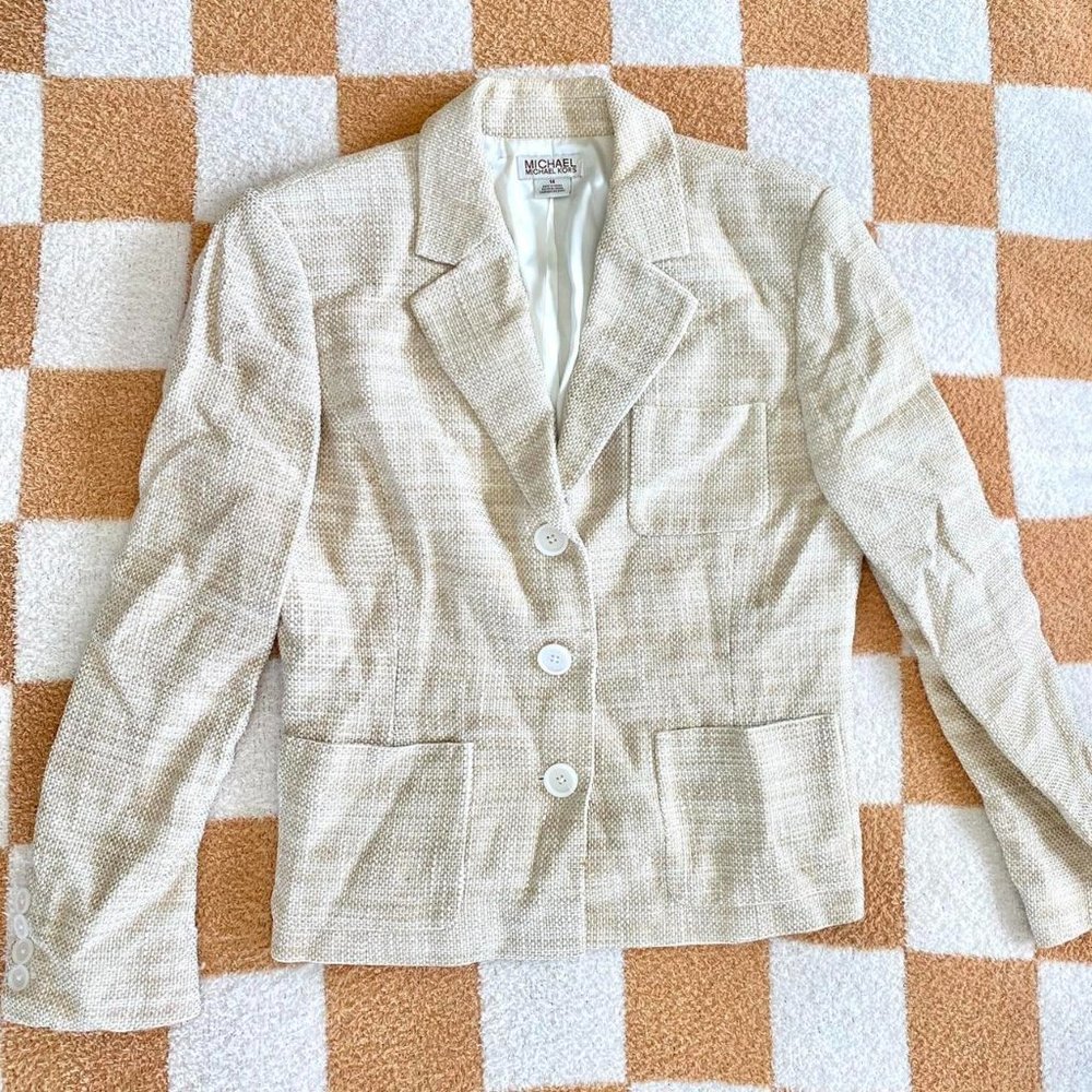 MICHAEL KORS CREAM BLAZER SIZE 14 BUSINESS CASUAL